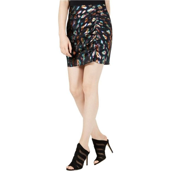 Guess Inari Jacquard Multicolor Metallic Party Mini Skirt Size 6/8 - Picture 1 of 4